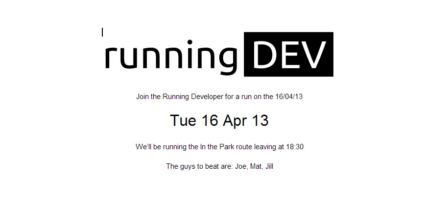 running developer running advert final