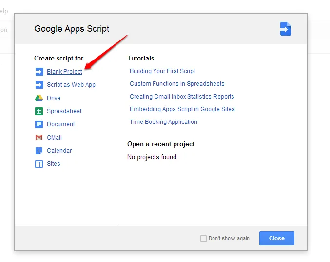 google script dialog 